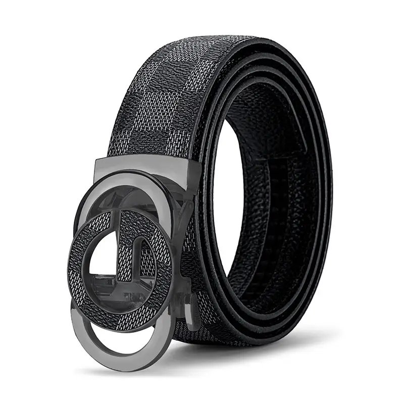 Men's Gold Plated G Logo Belt Brown PU Leather - Image 3