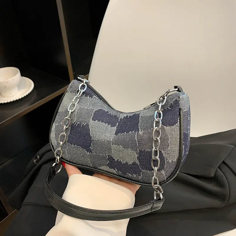 Women Blue Denim Chain Shoulder Bag 2023 - Image 5