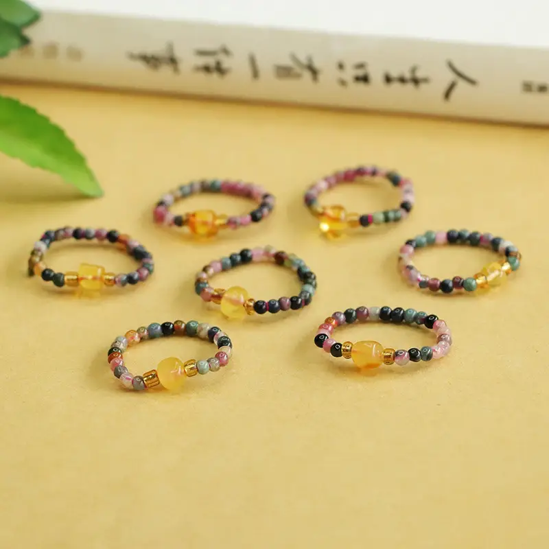 Ayru Natural Candy Tourmaline Ring Amber Braided Women — feature 10
