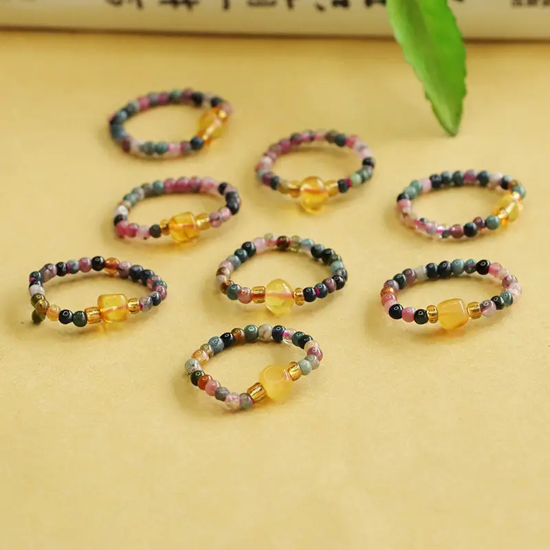 Ayru Natural Candy Tourmaline Ring Amber Braided Women — feature 9