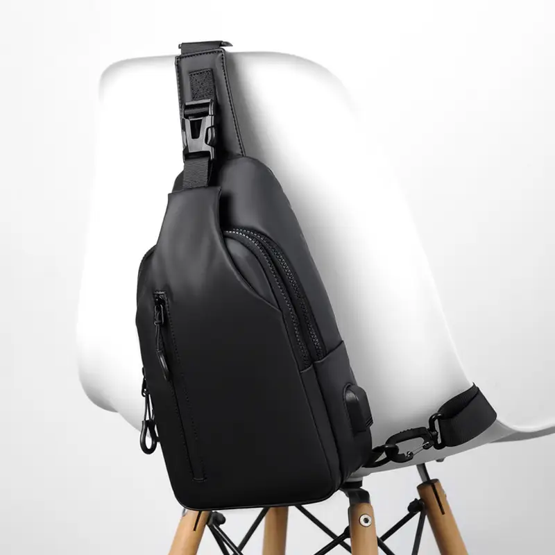 Men's Grey Shoulder Bag Large Capacity Fashion Trend - Image 5