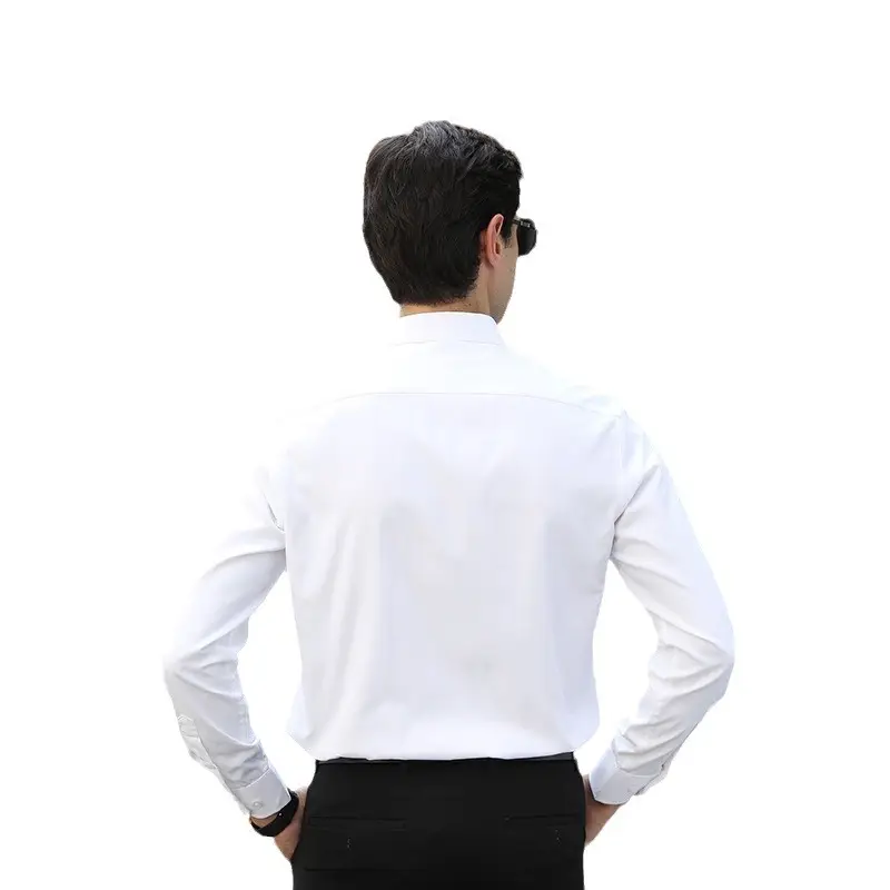Men's Light Blue Slim Fit Formal Shirt Long Sleeve - Image 8