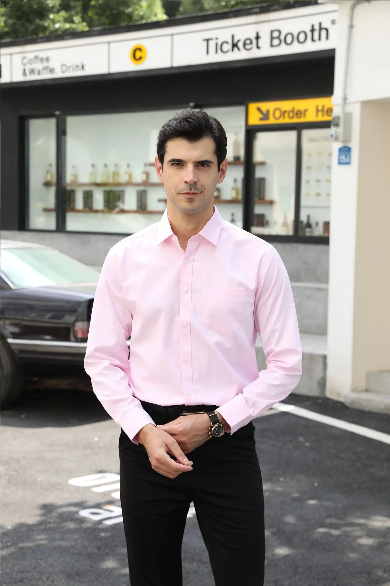 Men's Light Blue Slim Fit Formal Shirt Long Sleeve — feature 32