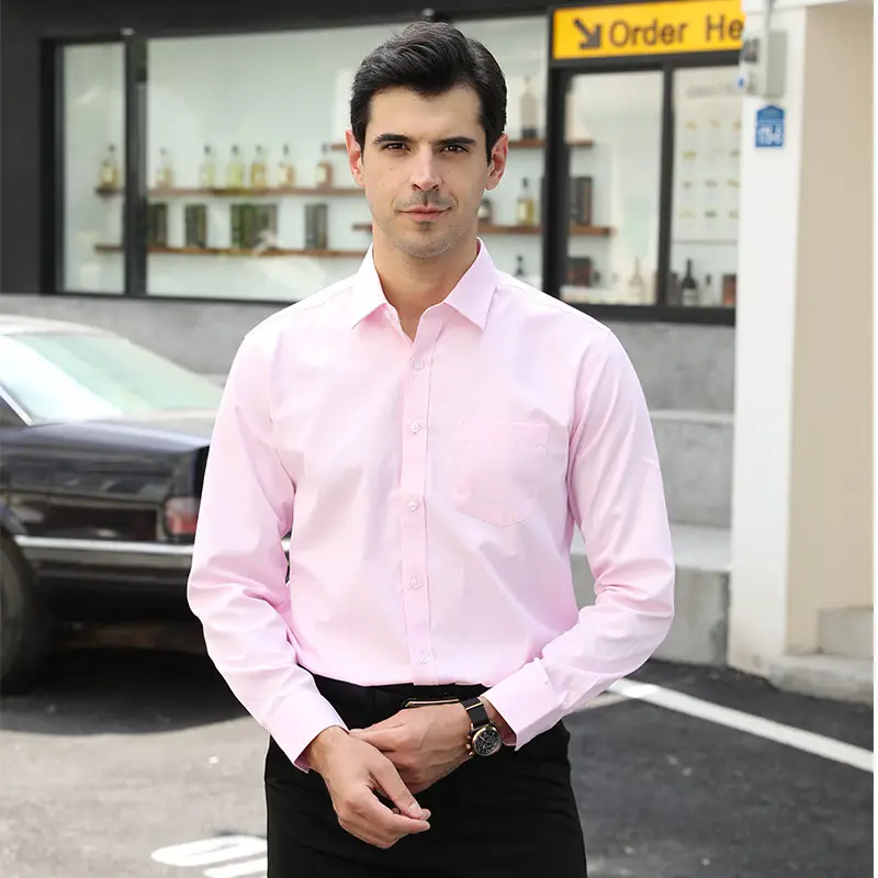 Men's Light Blue Slim Fit Formal Shirt Long Sleeve - Image 3