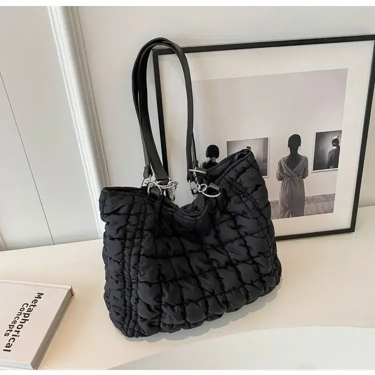 Women's Black Quilted Shoulder Bag 2026 New Trendy — feature 30