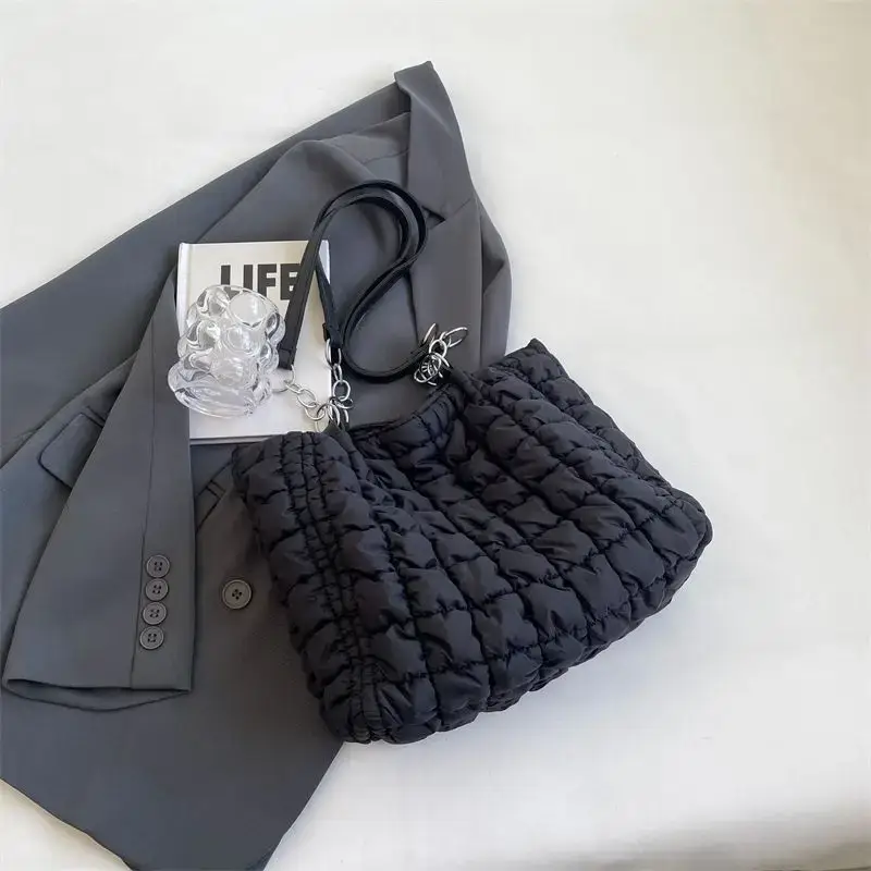 Women's Black Quilted Shoulder Bag 2026 New Trendy - Image 5