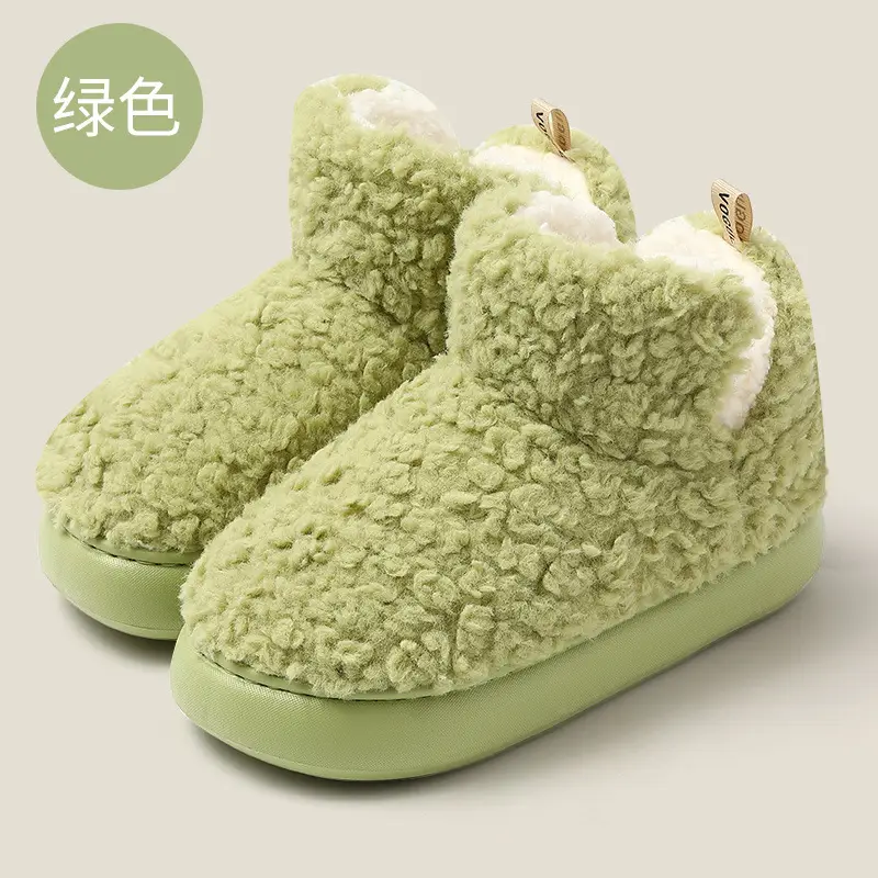 Women's Fuzzy Cotton Slippers for Autumn and Winter, Suitable for Outdoor Wear, 2025 New Model, Warm, Closed Heel, Wholesale Available, Thick-Soled, Non-Slip Cotton Shoes - Image 4