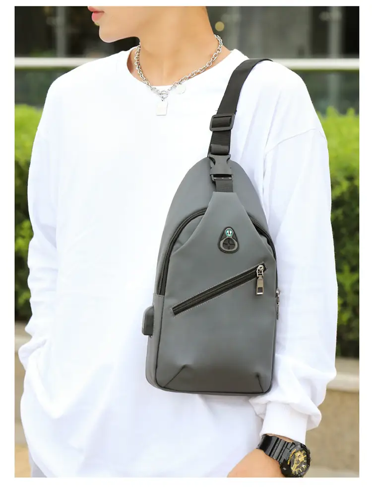 Men's Blue Waterproof Chest Bag with Adjustable Strap — feature 16
