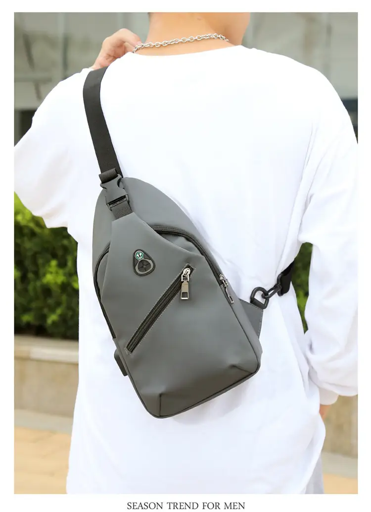Men's Blue Waterproof Chest Bag with Adjustable Strap — feature 19