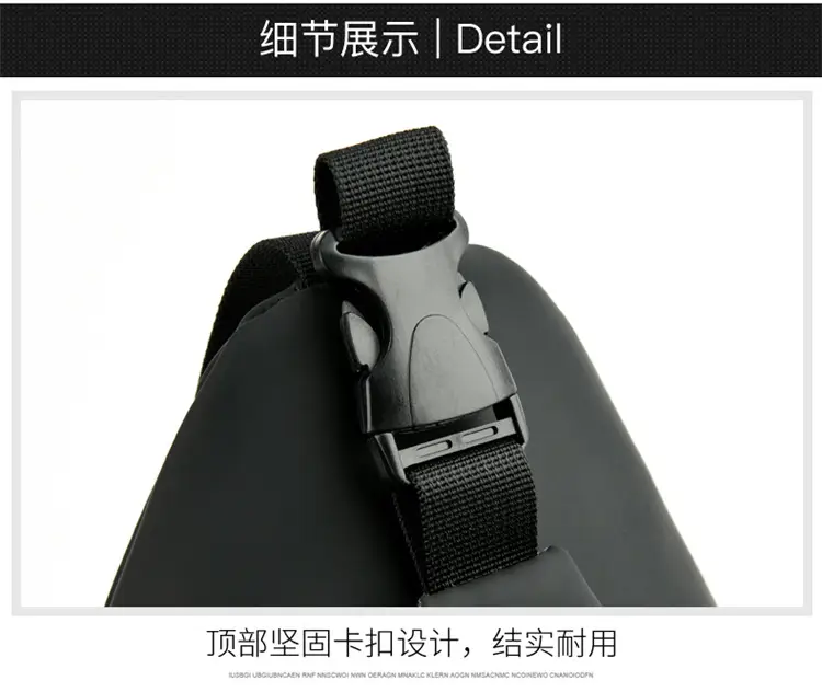 Men's Blue Waterproof Chest Bag with Adjustable Strap — feature 22