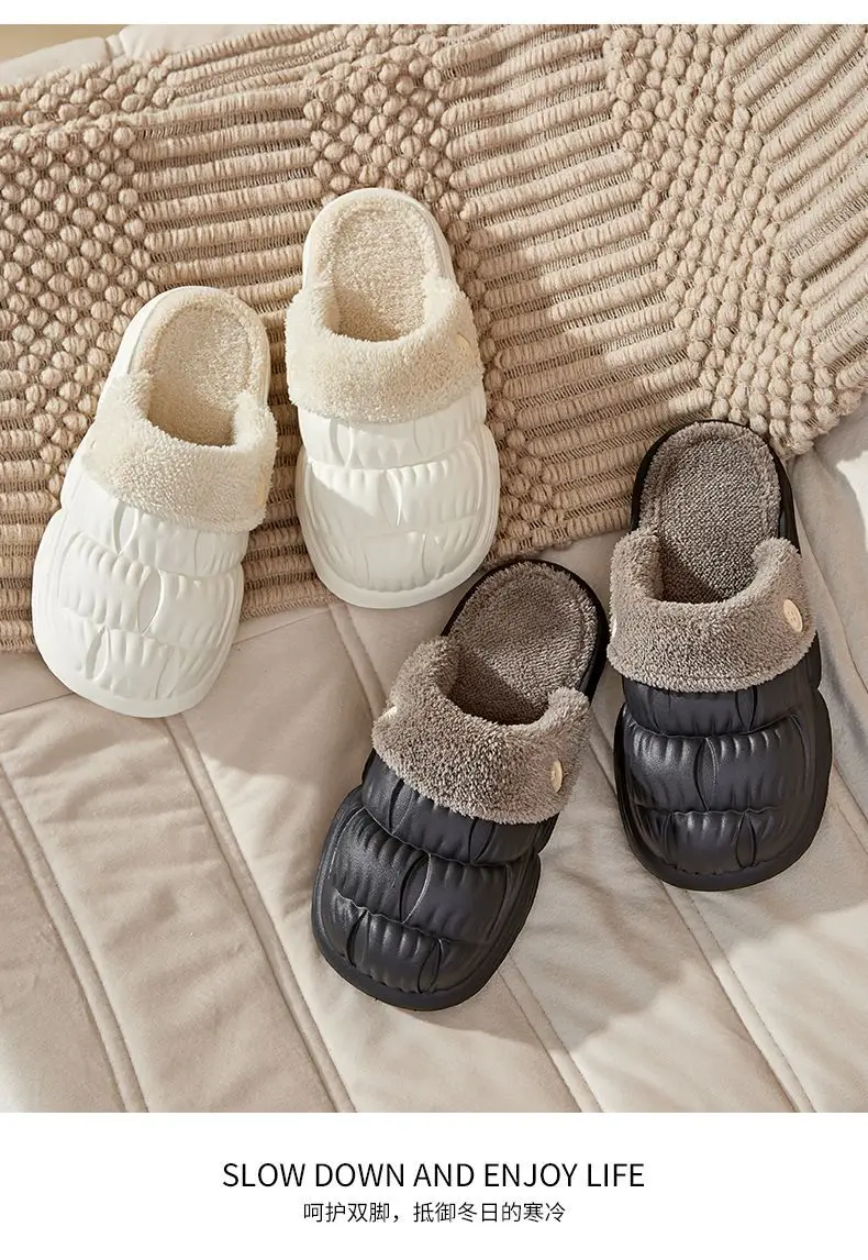 Autumn Winter Detachable Cotton Slippers Multi Color — feature 31