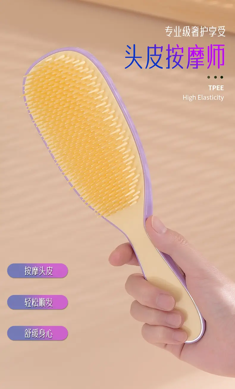 Purple Air Cushion Scalp Hair Brush for Women — feature 4