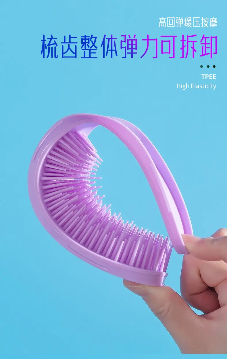 Purple Air Cushion Scalp Hair Brush for Women — feature 7