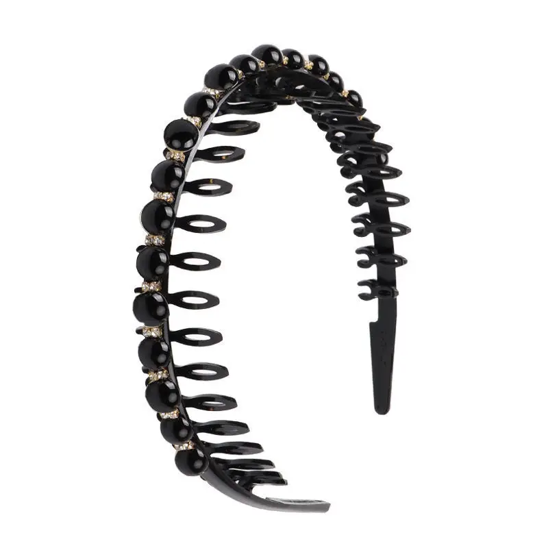 Pearl Hairband with Toothed Design for Women - Image 2