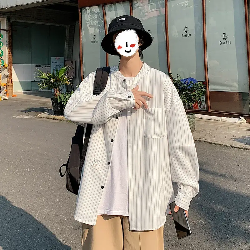 Boys Striped Japanese Casual Coat Plus Size Spring Autumn — feature 10