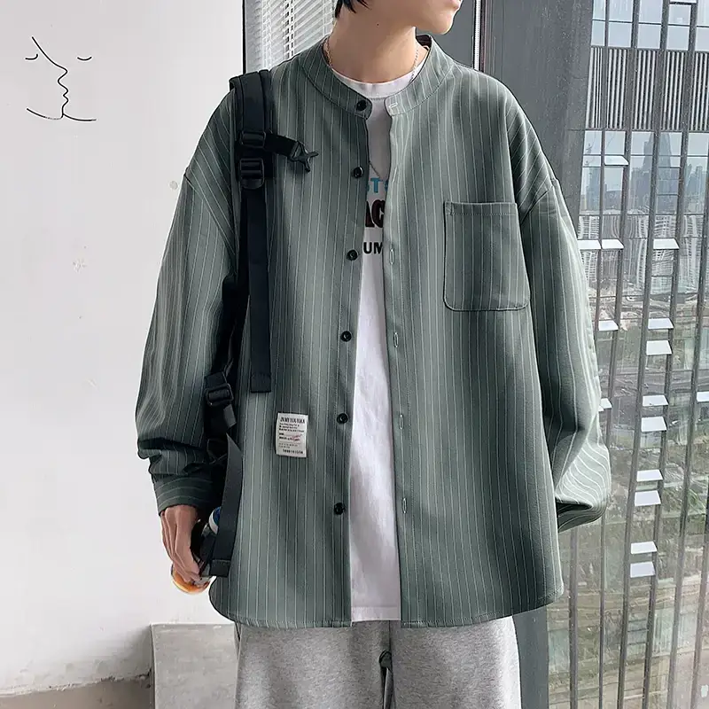 Boys Striped Japanese Casual Coat Plus Size Spring Autumn — feature 11