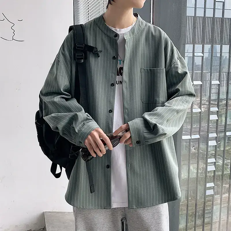 Boys Striped Japanese Casual Coat Plus Size Spring Autumn — feature 12