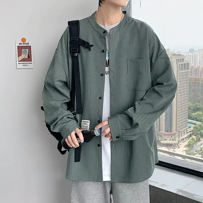 Boys Striped Japanese Casual Coat Plus Size Spring Autumn — feature 13