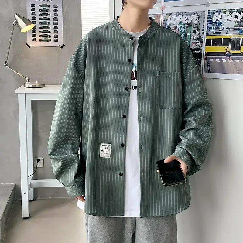 Boys Striped Japanese Casual Coat Plus Size Spring Autumn — feature 16
