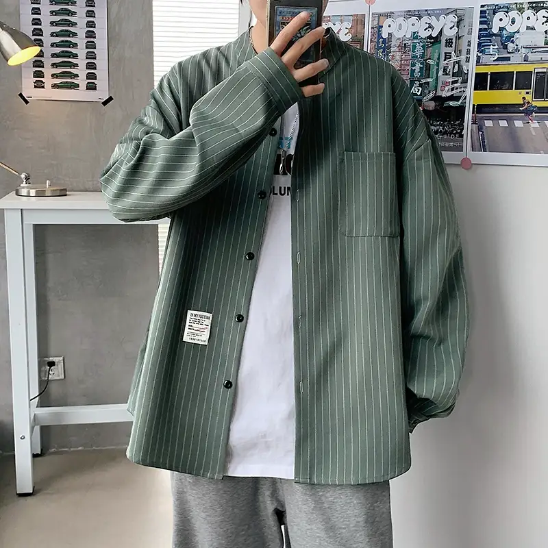 Boys Striped Japanese Casual Coat Plus Size Spring Autumn — feature 17