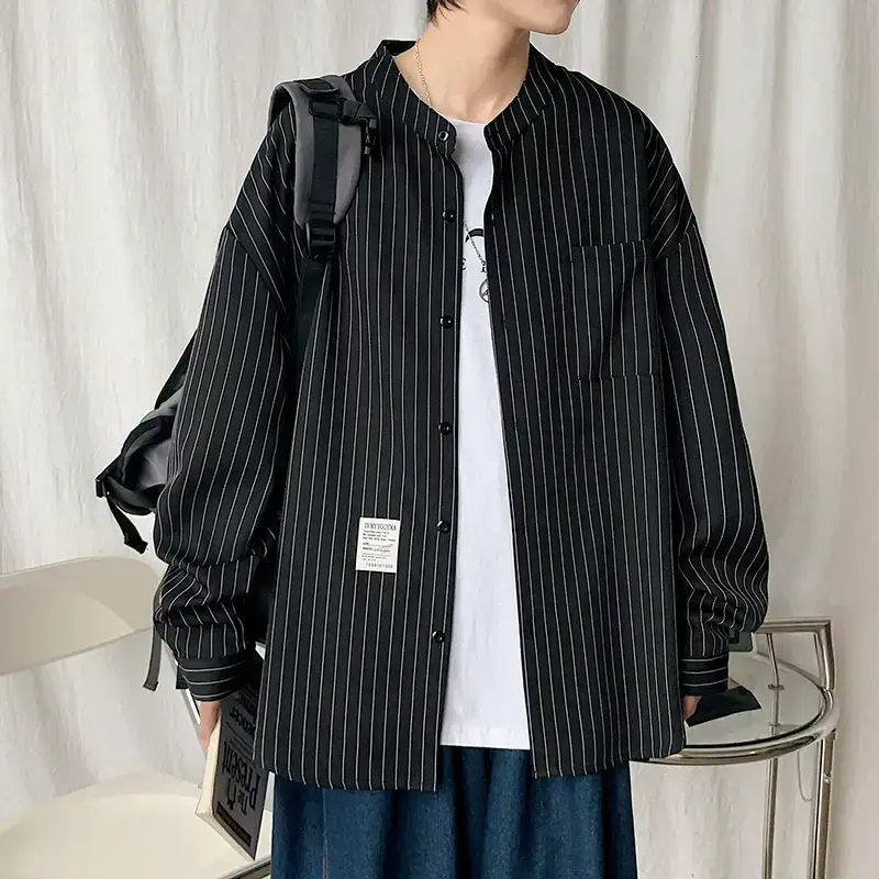 Boys Striped Japanese Casual Coat Plus Size Spring Autumn — feature 18