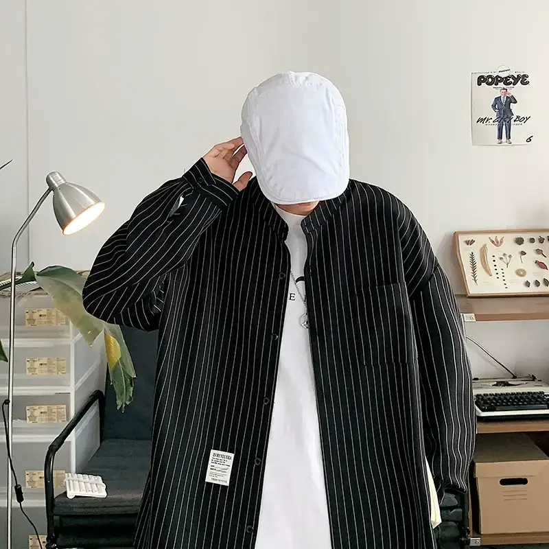 Boys Striped Japanese Casual Coat Plus Size Spring Autumn — feature 19