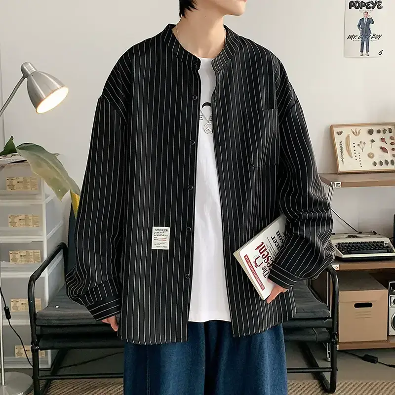 Boys Striped Japanese Casual Coat Plus Size Spring Autumn — feature 20