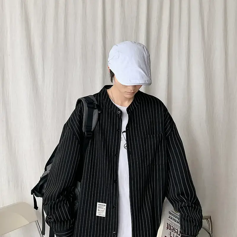 Boys Striped Japanese Casual Coat Plus Size Spring Autumn — feature 21