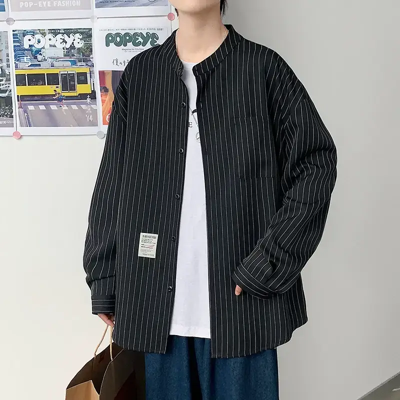 Boys Striped Japanese Casual Coat Plus Size Spring Autumn — feature 23
