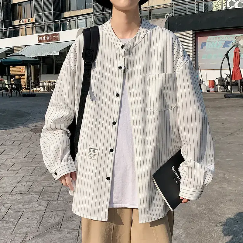 Boys Striped Japanese Casual Coat Plus Size Spring Autumn — feature 4