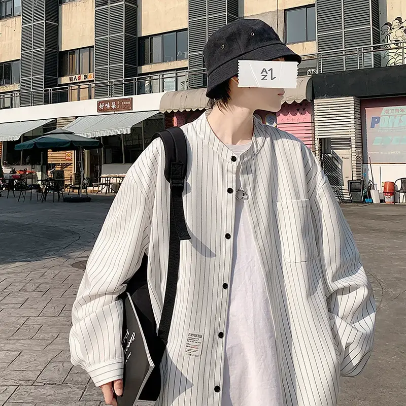 Boys Striped Japanese Casual Coat Plus Size Spring Autumn — feature 5