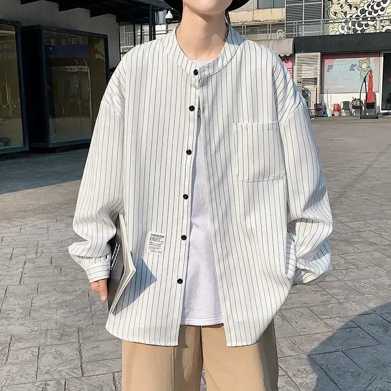 Boys Striped Japanese Casual Coat Plus Size Spring Autumn — feature 6