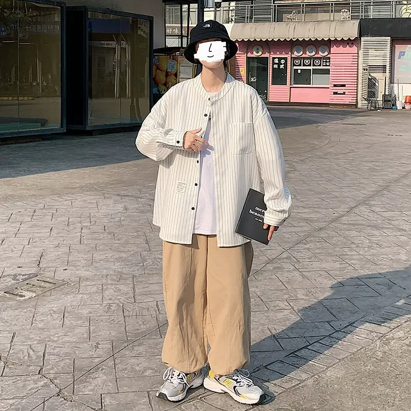Boys Striped Japanese Casual Coat Plus Size Spring Autumn — feature 7