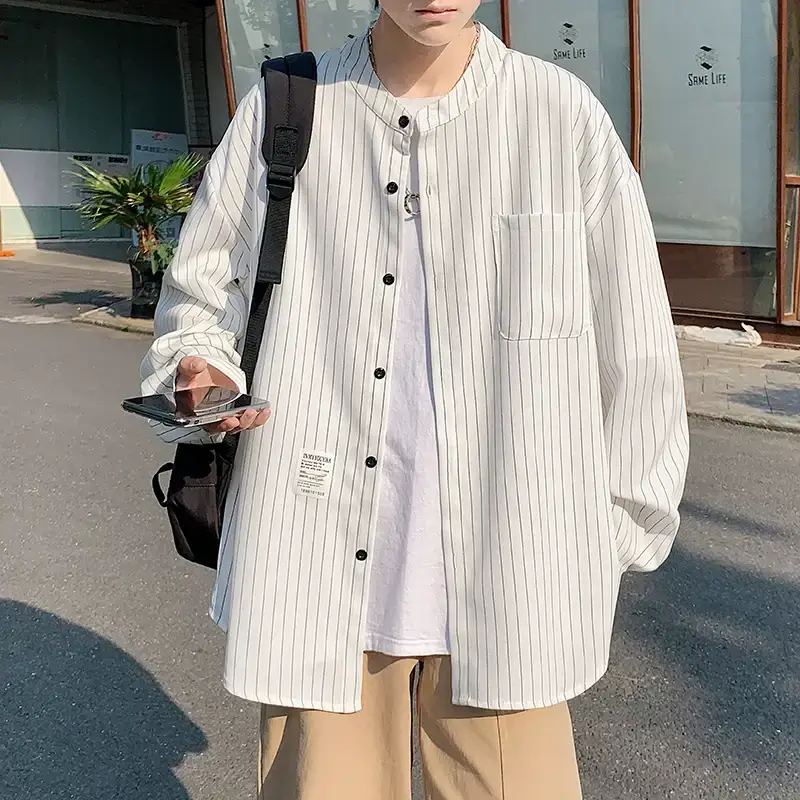 Boys Striped Japanese Casual Coat Plus Size Spring Autumn — feature 9