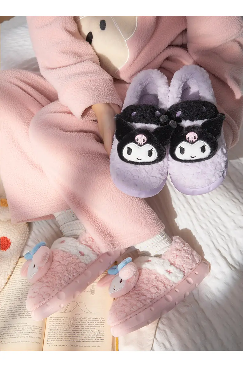 Big Ear Dog Bag with Cotton Slippers Women's Cute Girl Sanrio Dormitory Indoor Home Warm fleece-lined Mao Mao Cotton Shoes — feature 15