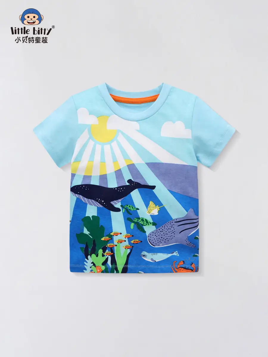 Kids Dino Print T-Shirt Gray Short Sleeve Summer 2025 - Image 4