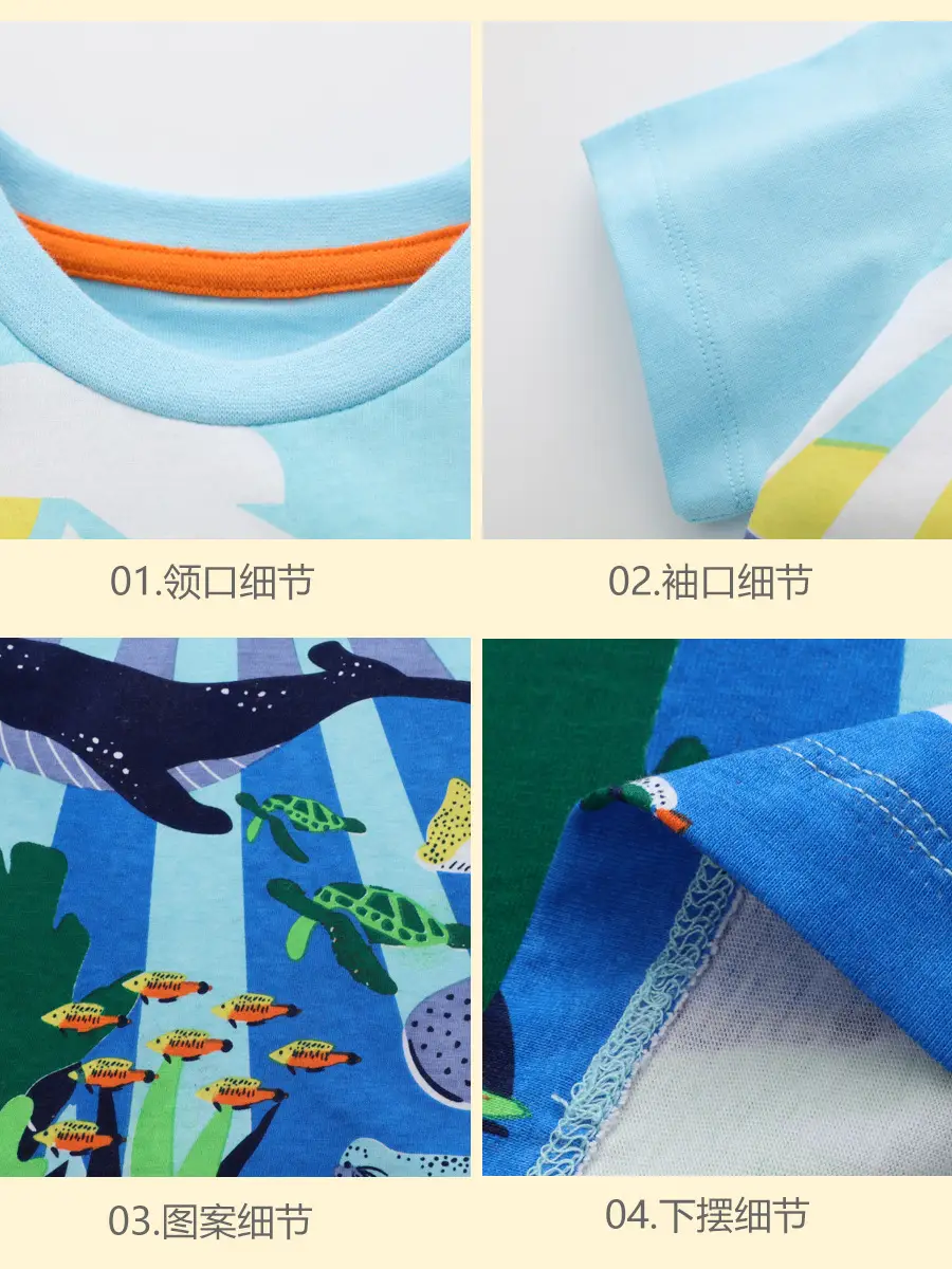 Kids Dino Print T-Shirt Gray Short Sleeve Summer 2025 - Image 6