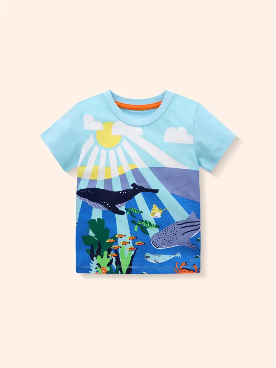 Kids Dino Print T-Shirt Gray Short Sleeve Summer 2025 - Image 8