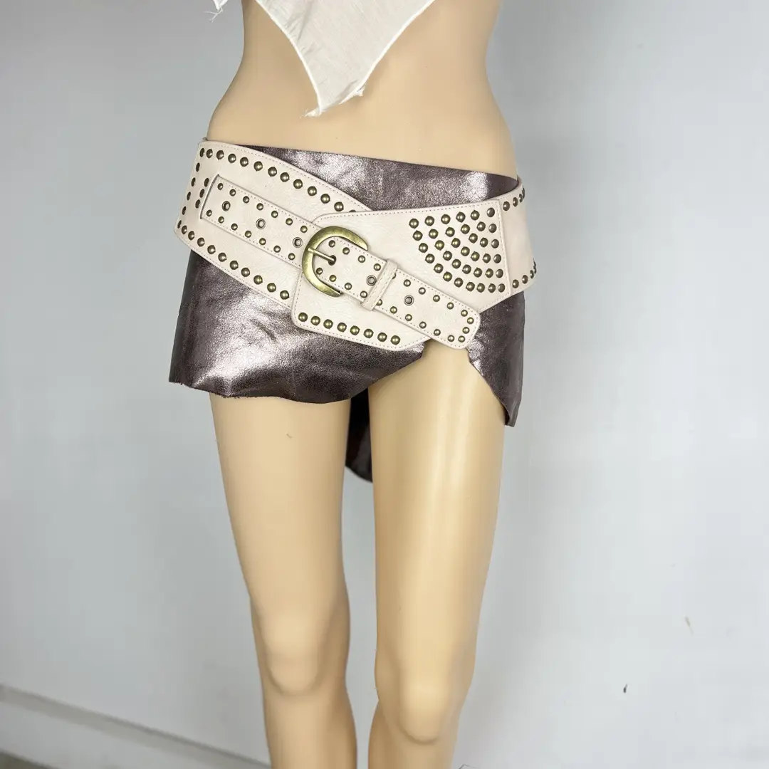 New Y2K rivet punk wide belt personalized hot girl fashion Joker retro cross-border belt supply — feature 9