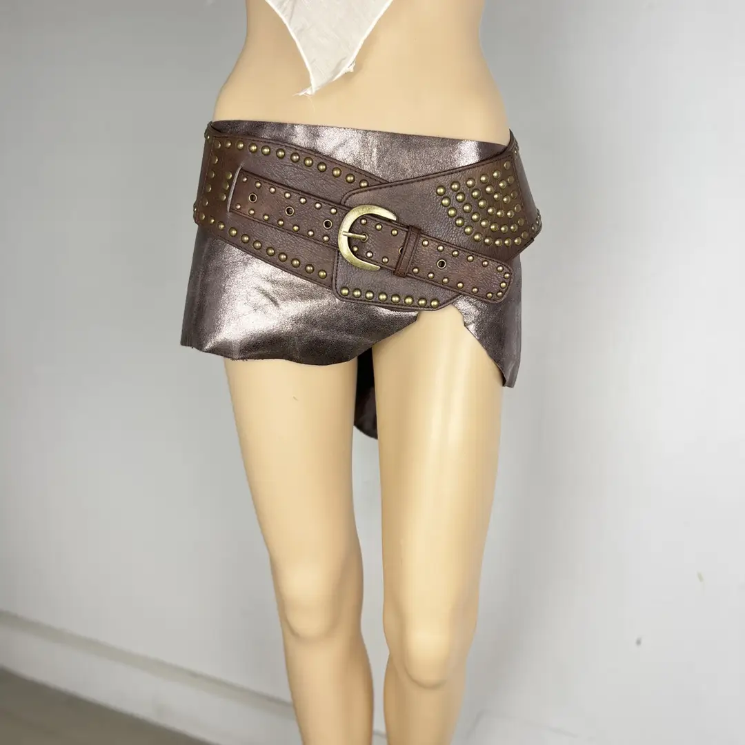 New Y2K rivet punk wide belt personalized hot girl fashion Joker retro cross-border belt supply — feature 11