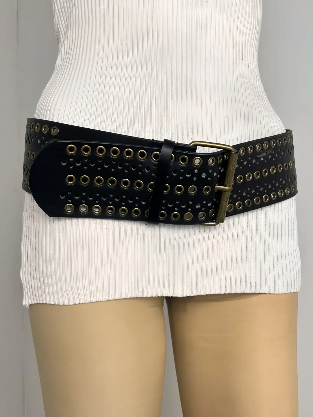 New Y2K rivet punk wide belt personalized hot girl fashion Joker retro cross-border belt supply — feature 28