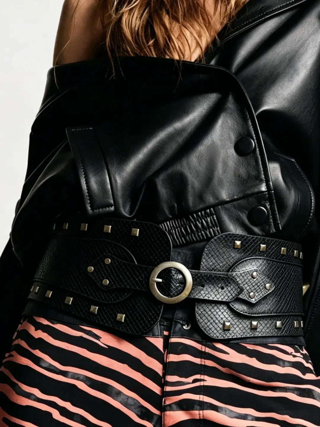 New Y2K rivet punk wide belt personalized hot girl fashion Joker retro cross-border belt supply