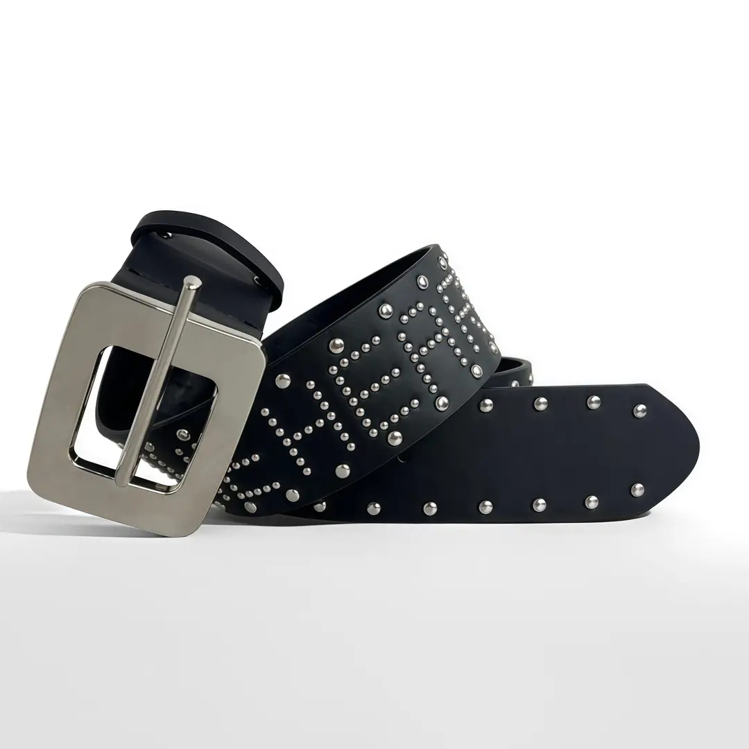 New Y2K rivet punk wide belt personalized hot girl fashion Joker retro cross-border belt supply