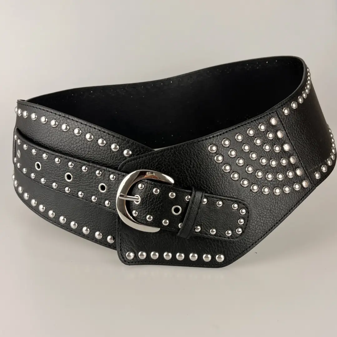 New Y2K rivet punk wide belt personalized hot girl fashion Joker retro cross-border belt supply