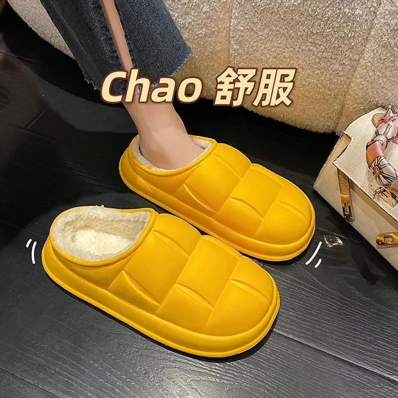 New Petal Cotton Slippers for Women, Autumn and Winter New Couple Cotton Shoes for Men, Indoor, Home, Non-Slip, Outdoor, Waterproof - Image 10