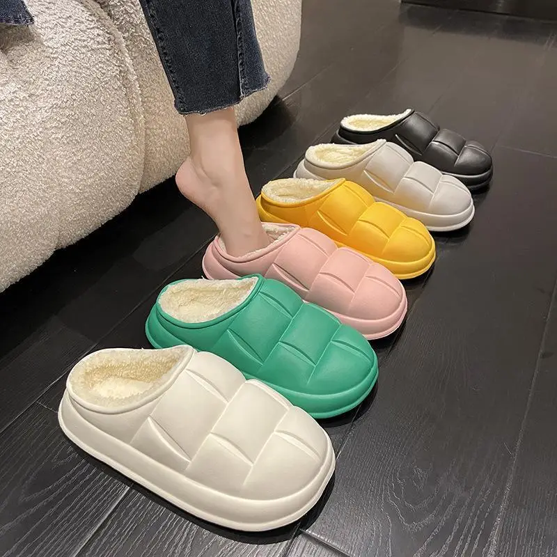 New Petal Cotton Slippers for Women, Autumn and Winter New Couple Cotton Shoes for Men, Indoor, Home, Non-Slip, Outdoor, Waterproof - Image 11