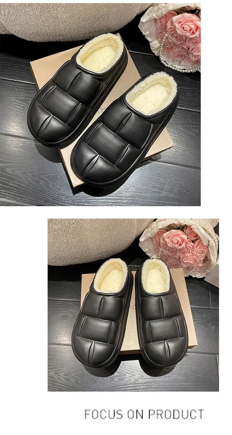 New Petal Cotton Slippers for Women, Autumn and Winter New Couple Cotton Shoes for Men, Indoor, Home, Non-Slip, Outdoor, Waterproof — feature 16