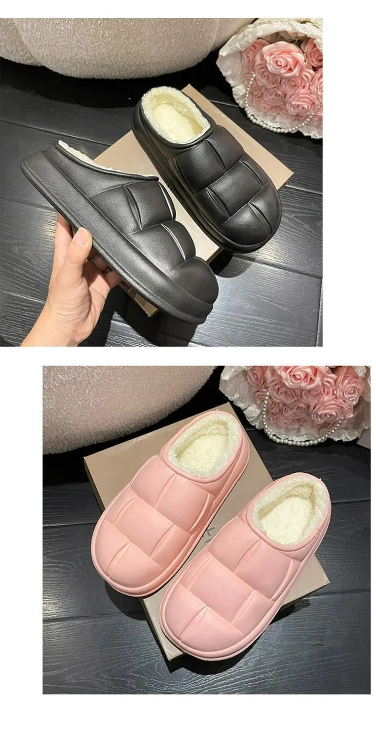 New Petal Cotton Slippers for Women, Autumn and Winter New Couple Cotton Shoes for Men, Indoor, Home, Non-Slip, Outdoor, Waterproof — feature 17