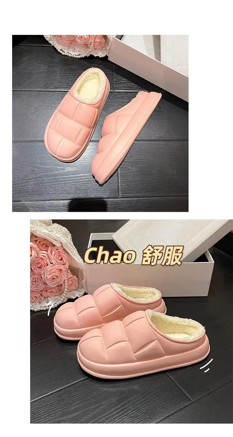 New Petal Cotton Slippers for Women, Autumn and Winter New Couple Cotton Shoes for Men, Indoor, Home, Non-Slip, Outdoor, Waterproof — feature 18