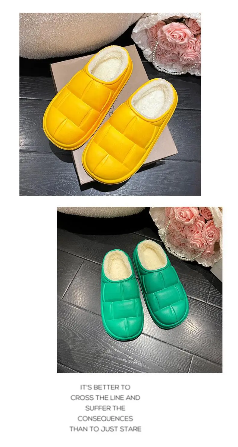 New Petal Cotton Slippers for Women, Autumn and Winter New Couple Cotton Shoes for Men, Indoor, Home, Non-Slip, Outdoor, Waterproof — feature 20
